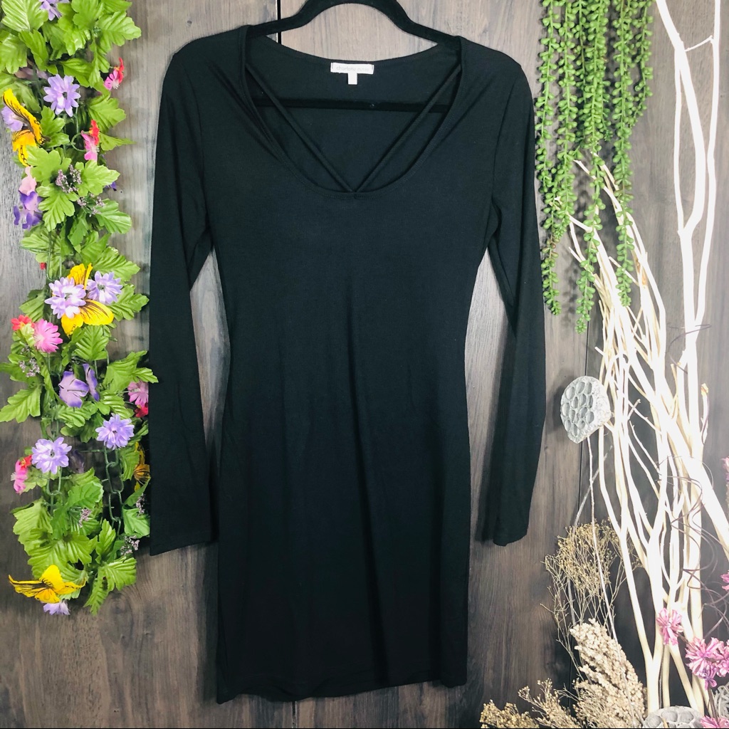 .^3/$30charlotte Russe Black Long Sleeve Dress Size Small